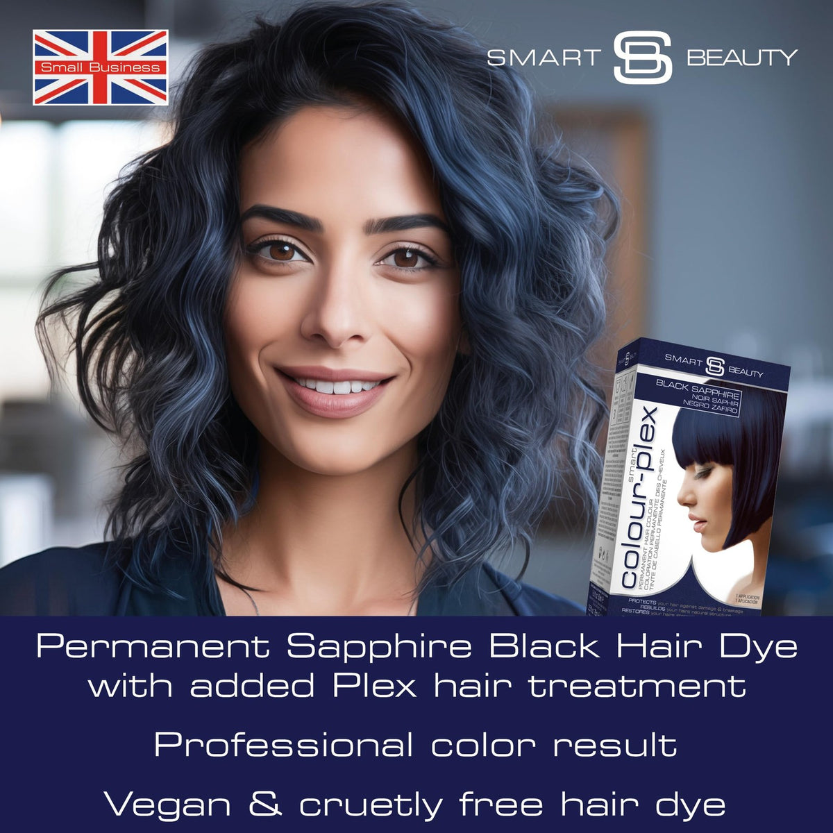 Blue Black Permanent Hair Dye Kit with Vegan Formula - 4.1oz