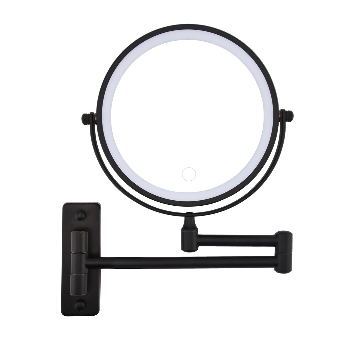 Rechargeable LED Wall Mounted Makeup Mirror with 3 Color Lights 8-inch 10X Magnification