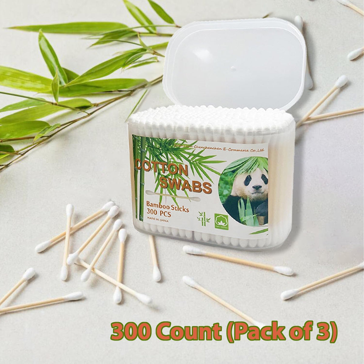 Eco-Friendly Wooden Cotton Swabs Double Tips Pack of 900 Ear Cleaning Sticks