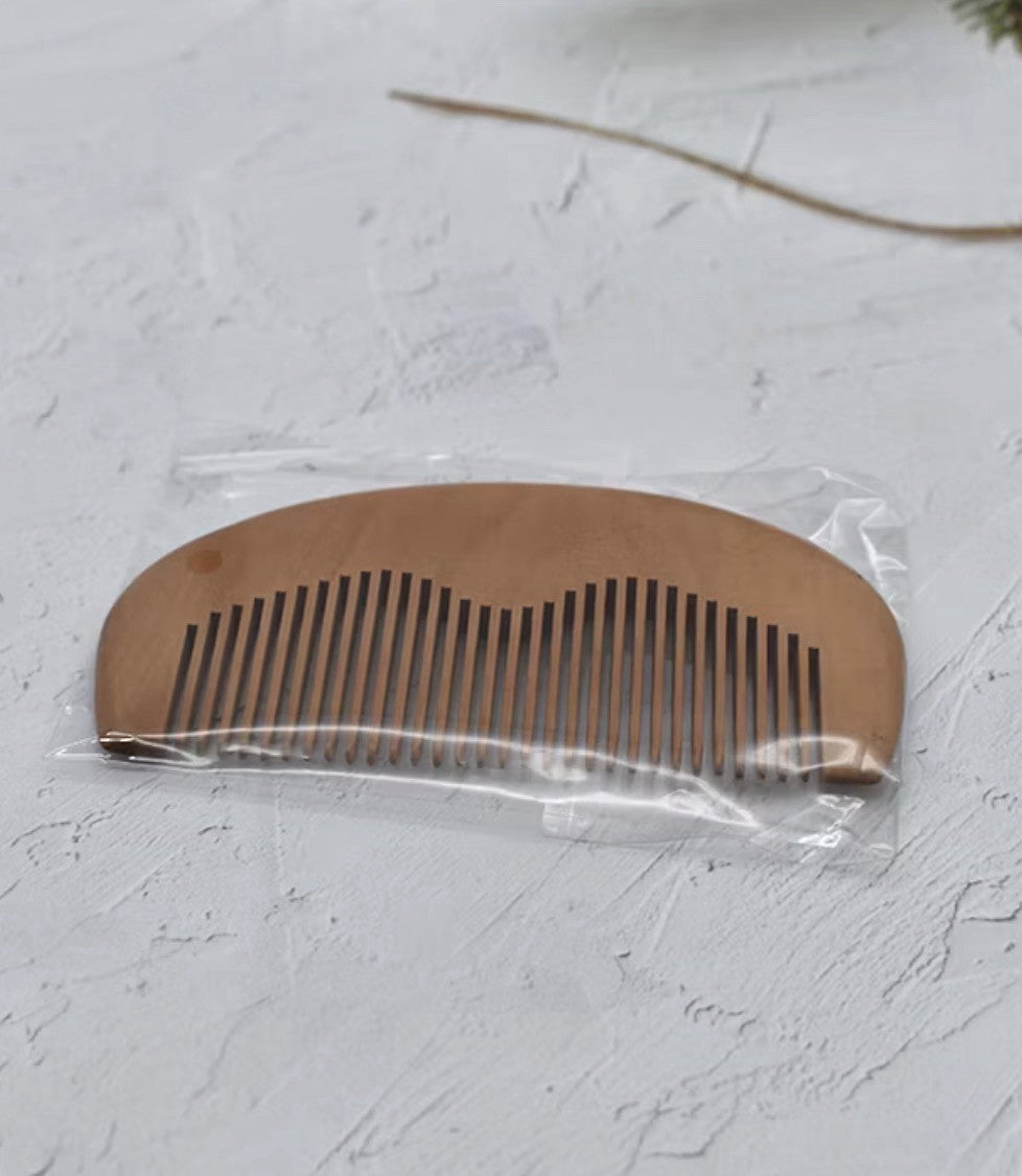 Wooden Anti-Static Close Tooth Comb Set - Pocket Travel Hair & Beard Combs