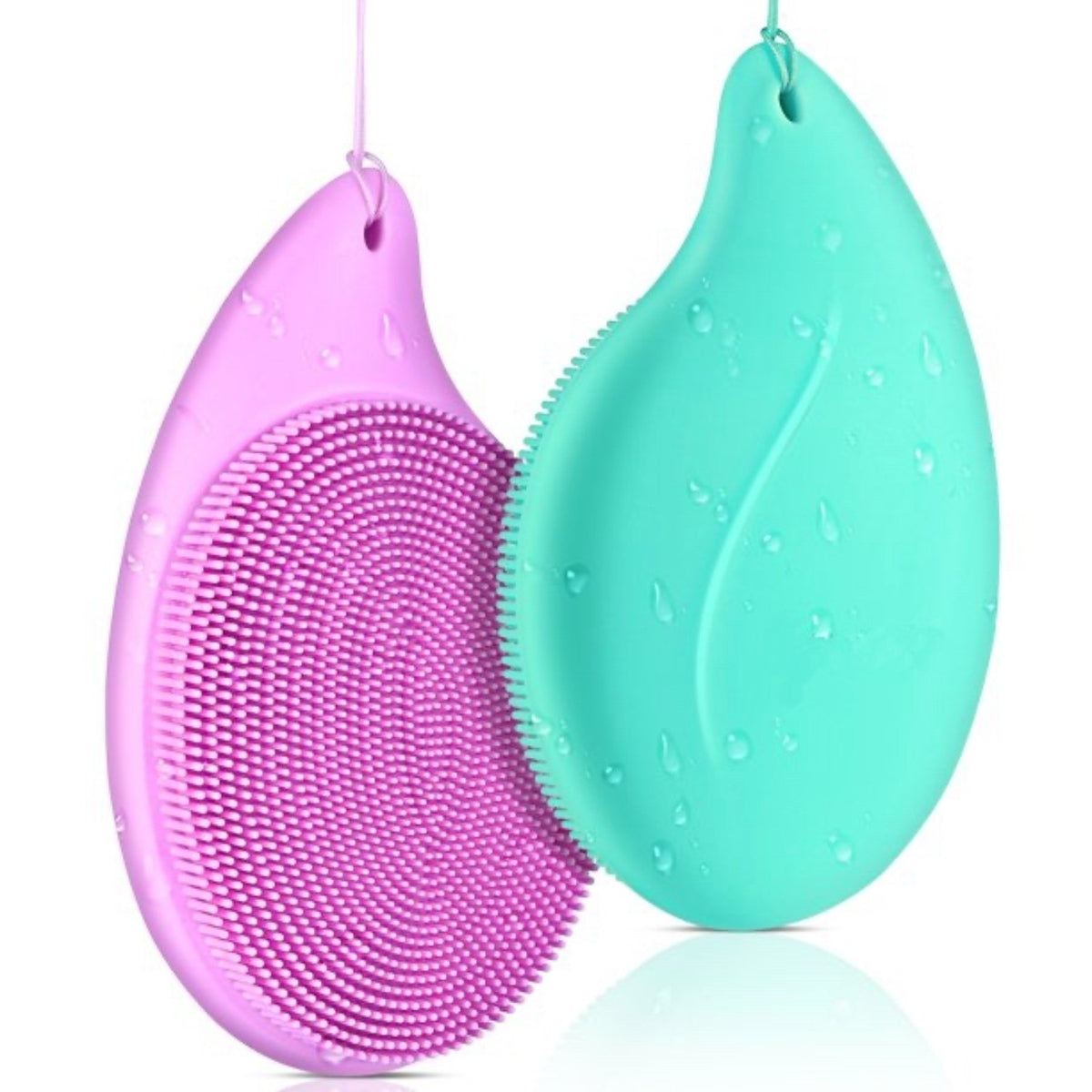 2PCS Soft Silicone Facial Cleansing Brush Face Scrubber Exfoliating