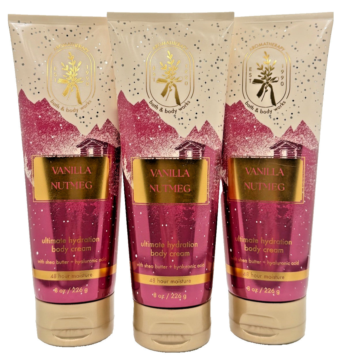 Vanilla Nutmeg Body Cream, 8 oz - Set of 3 Tubes