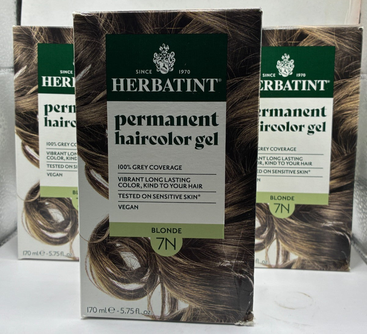 3 Pack Herbatint Permanent Hair Color Gel - 7N Blonde