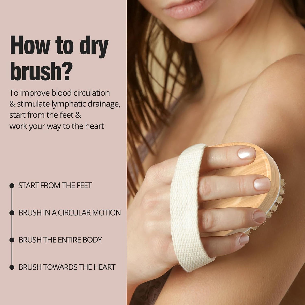 2 Pack Dry Brushing Body Brush with Natural Bristles