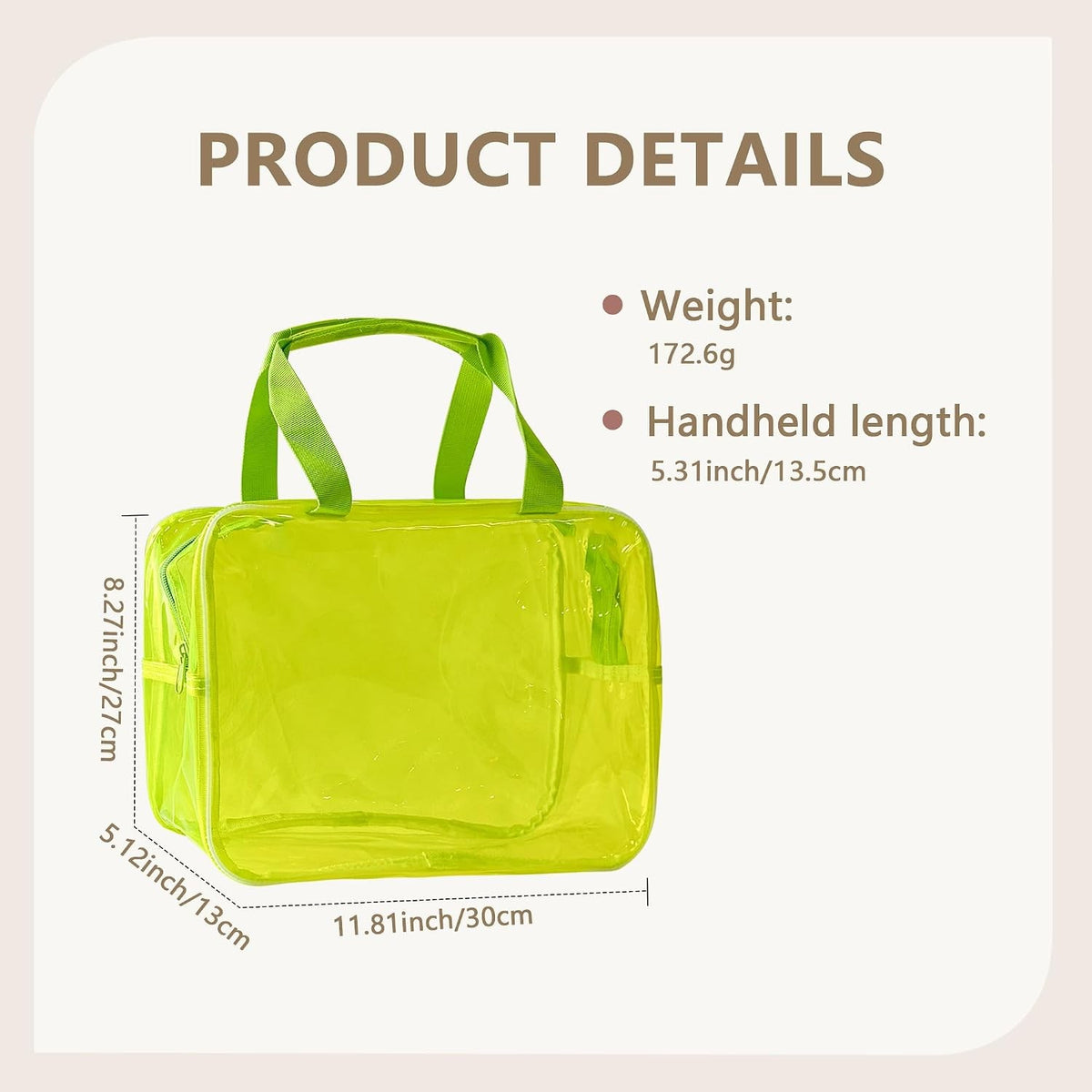 Large Transparent Cosmetic Travel Pouch - Pink PVC Makeup Organizer