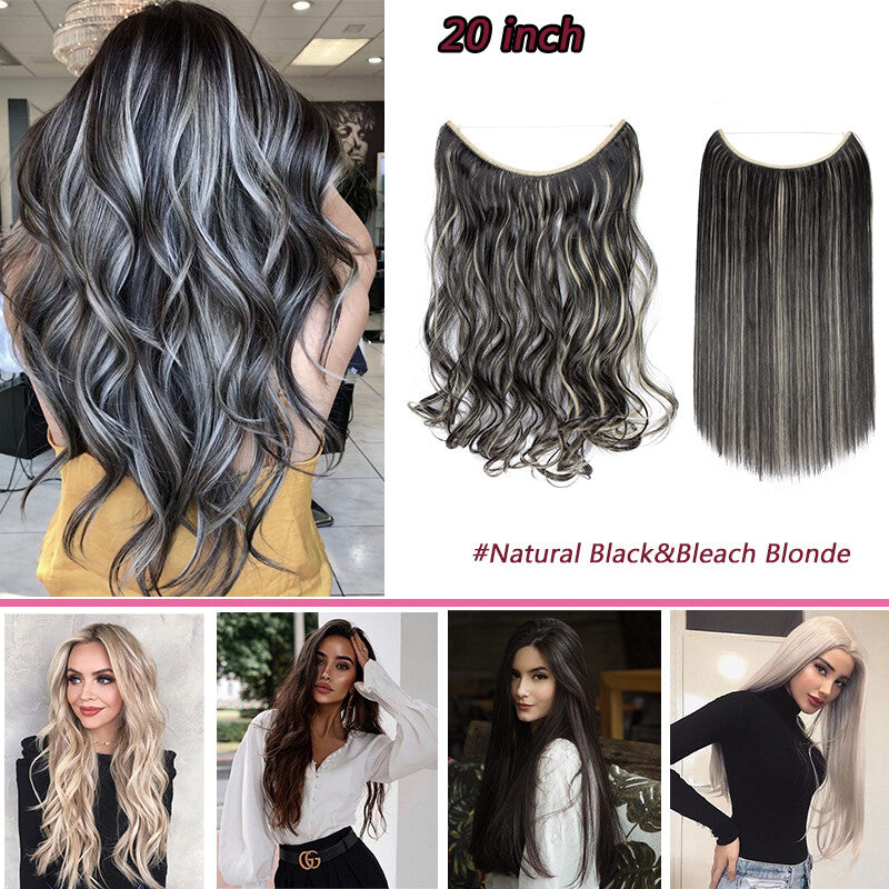 Natural Real Hair Extensions Wire-In Thick Wavy or Straight 20-24 Inch