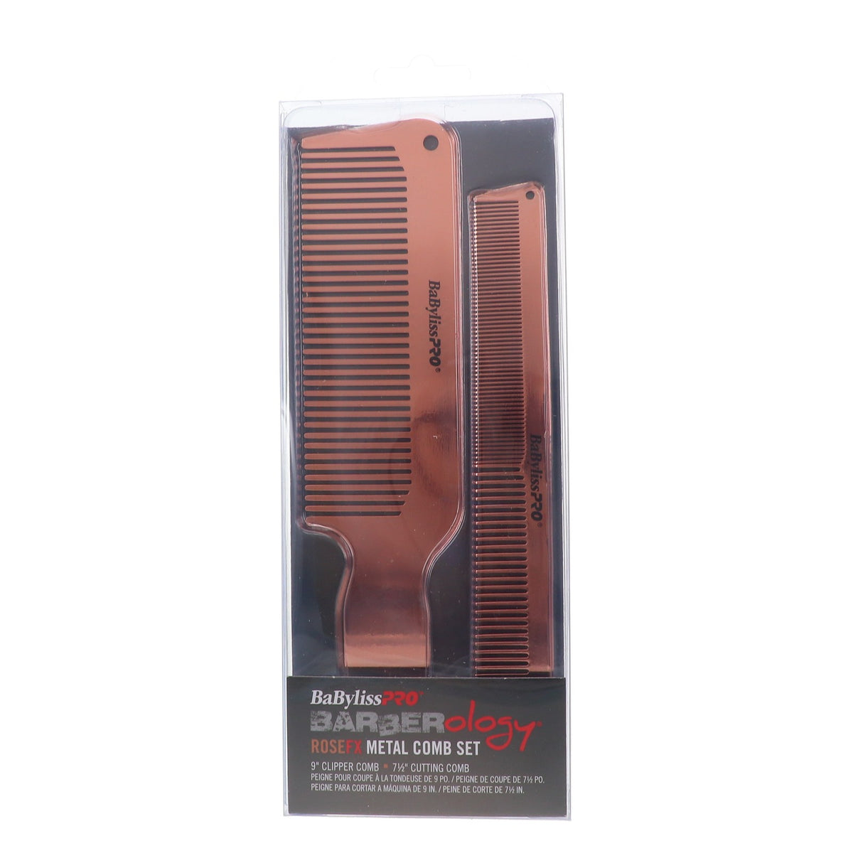 Metal Comb Set for Hair Styling - 2 Pack, Stainless Steel & Rose Gold