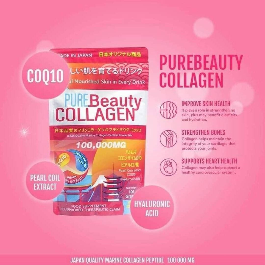 Pure Beauty Collagen Powder 100,000mg Marine Collagen Japan Made - Skin Support