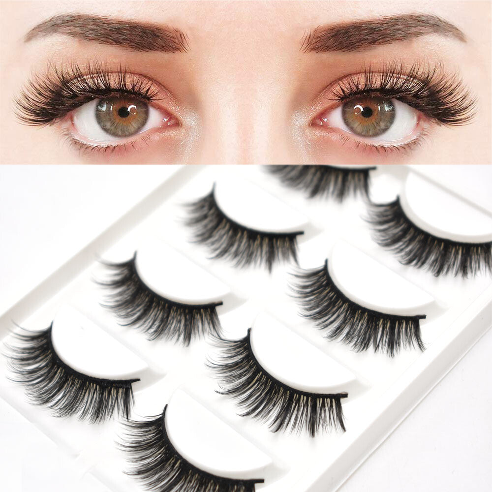 False Eyelashes 3D Mink Style Full Strip Lashes Natural Glam Reusable