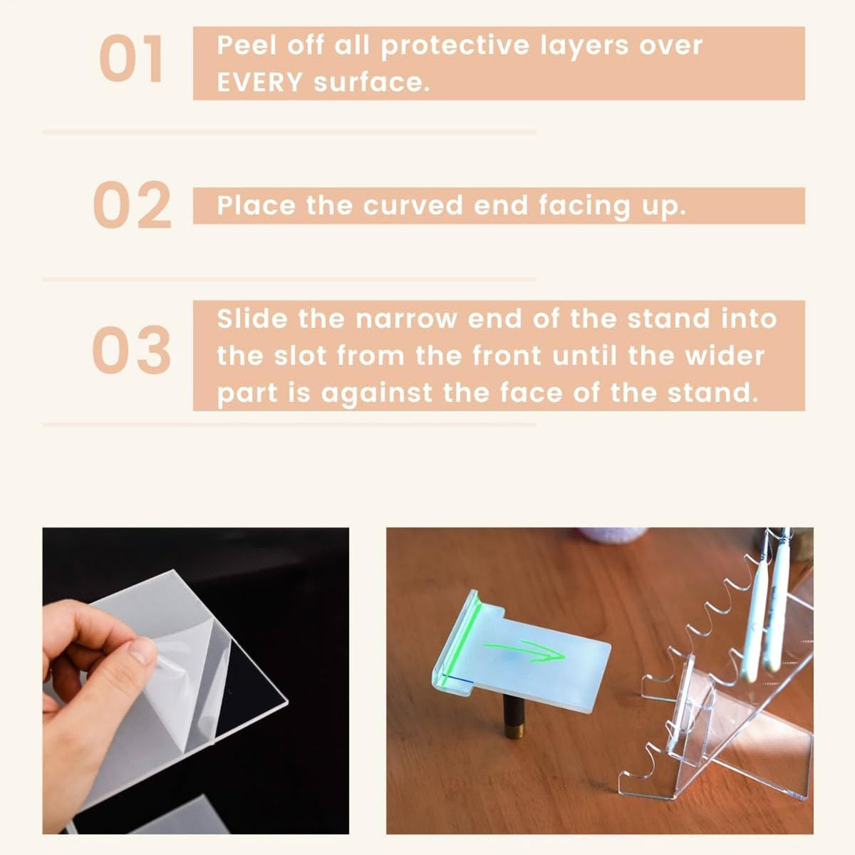 Acrylic Makeup Brush Holder Drying Rack Organizer Clear Stand