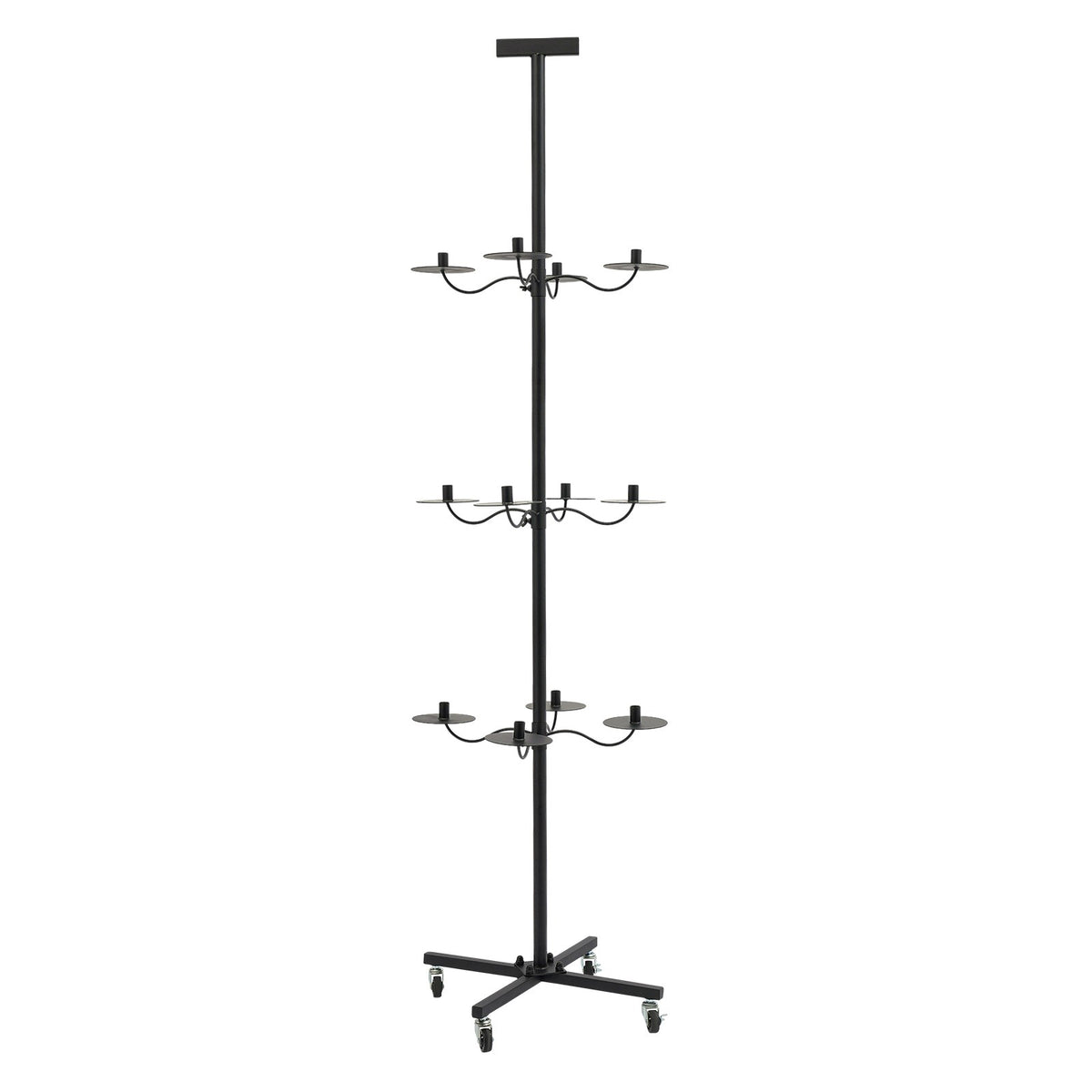 12-Wig Capacity Display & Storage Rack with Rotating Tiers - Black