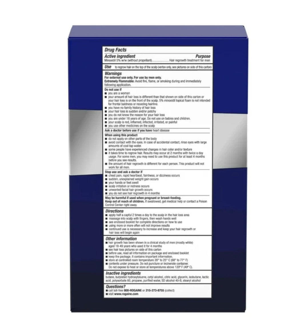 5% Minoxidil Foam Hair Regrowth Treatment for Men - 3 Month Supply