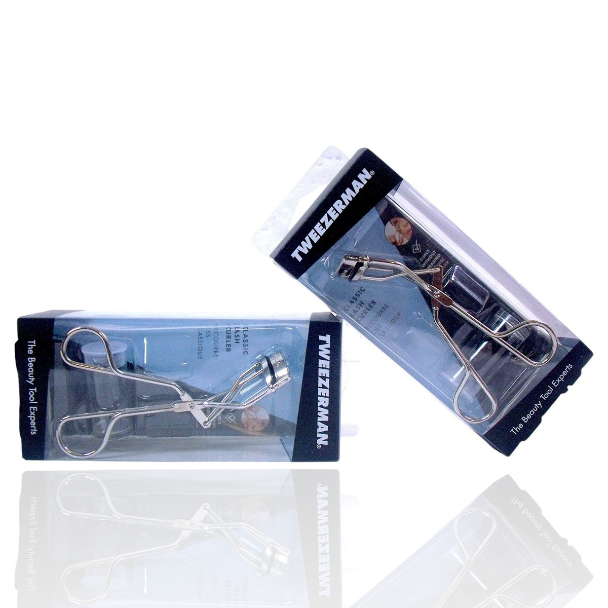 Lash Curler Set with Replacement Pads - Silver Eyelash Curlers, Salon Quality