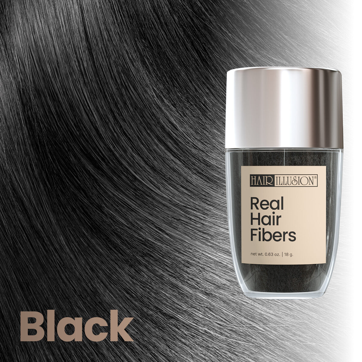 Natural Hair Fibers for Thinning Hair - Black