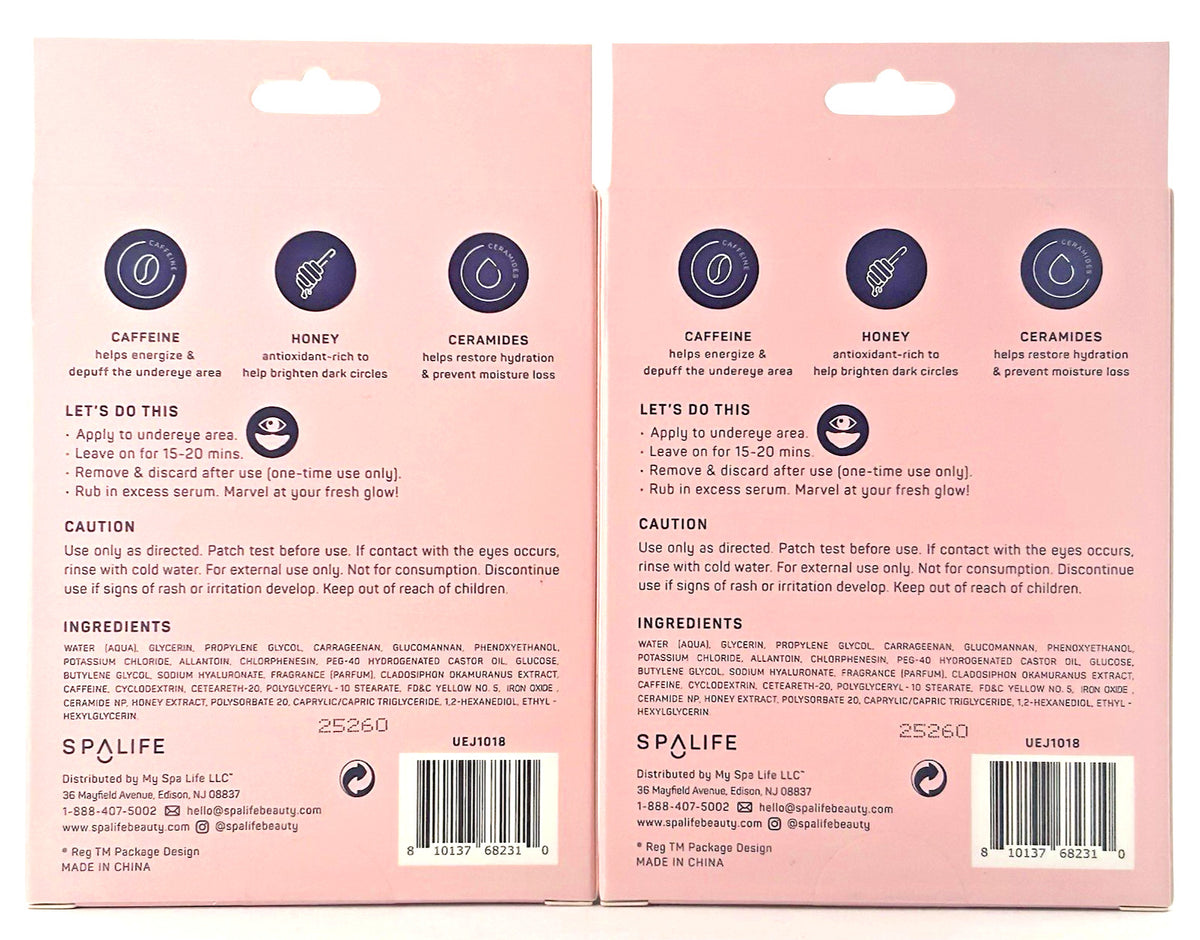 Depuffing Undereye Masks with Caffeine Honey & Ceramides - 16 Pack