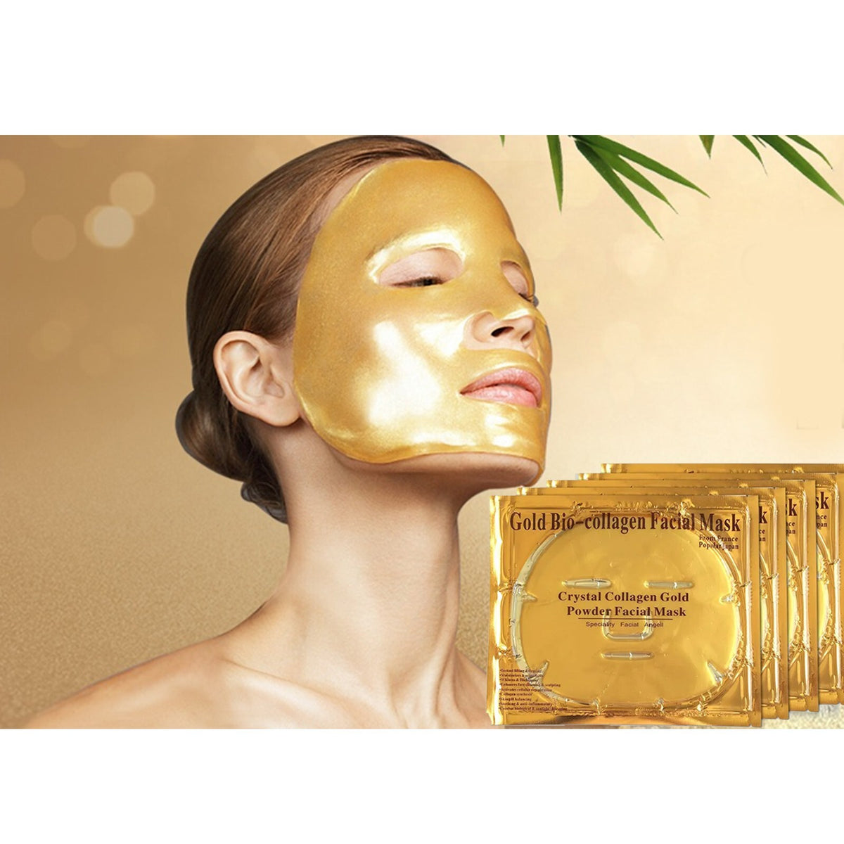 Gold Collagen Facial Mask Set - 15 Pieces (Face, Eye & Lip)