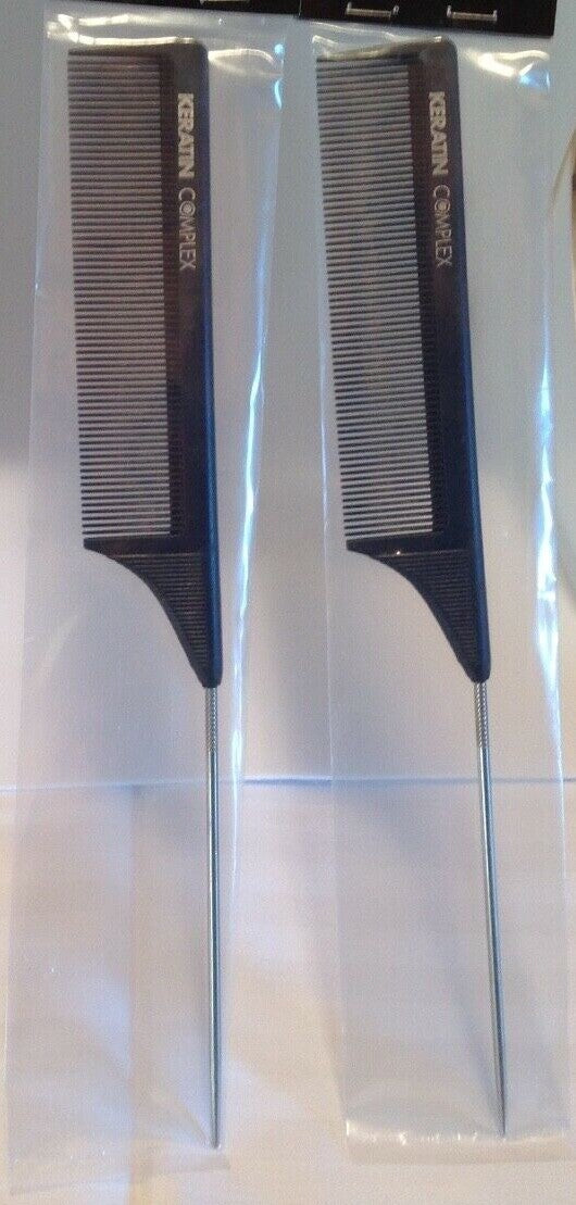 Heat Resistant Metal Tail Comb - 9.25 Inch Hair Styling Tool - Lot of 2