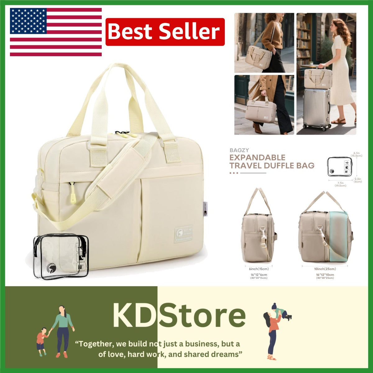 Expandable Under-Seat Travel Bag 20L-30L for Airplanes Stylish Durable