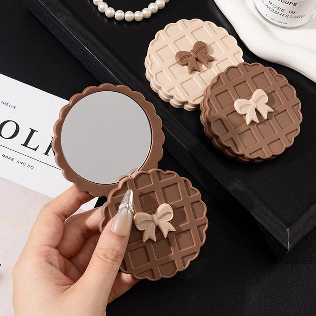 Mini Round Makeup Mirror for Travel & Purse - Compact & Portable