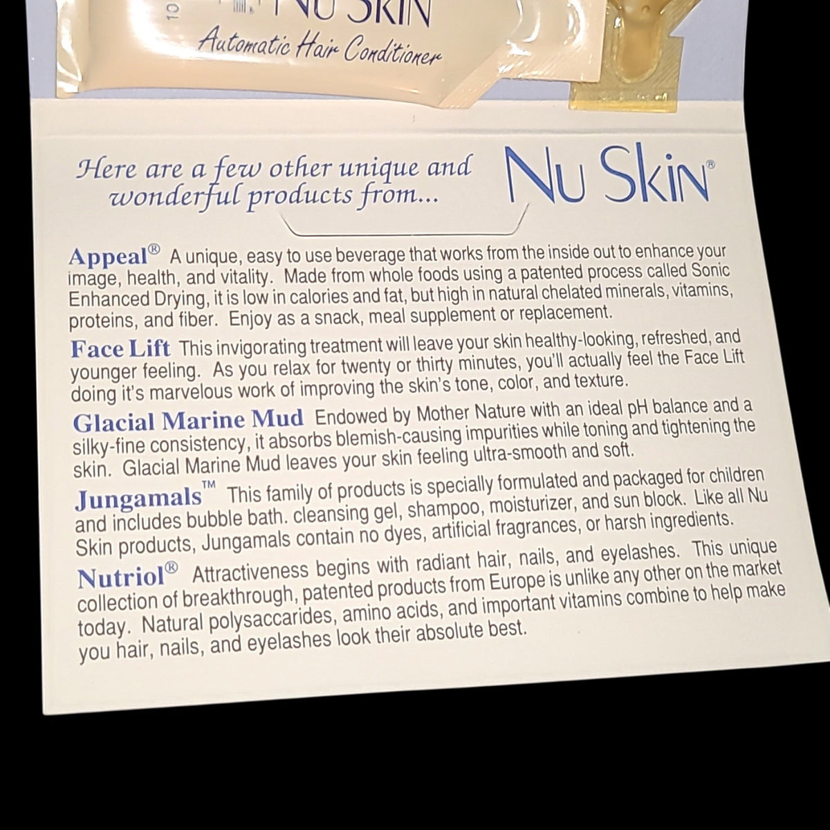 Vintage 1992 Nu Skin Hair Care Sample Kit NOS Rare Shampoo