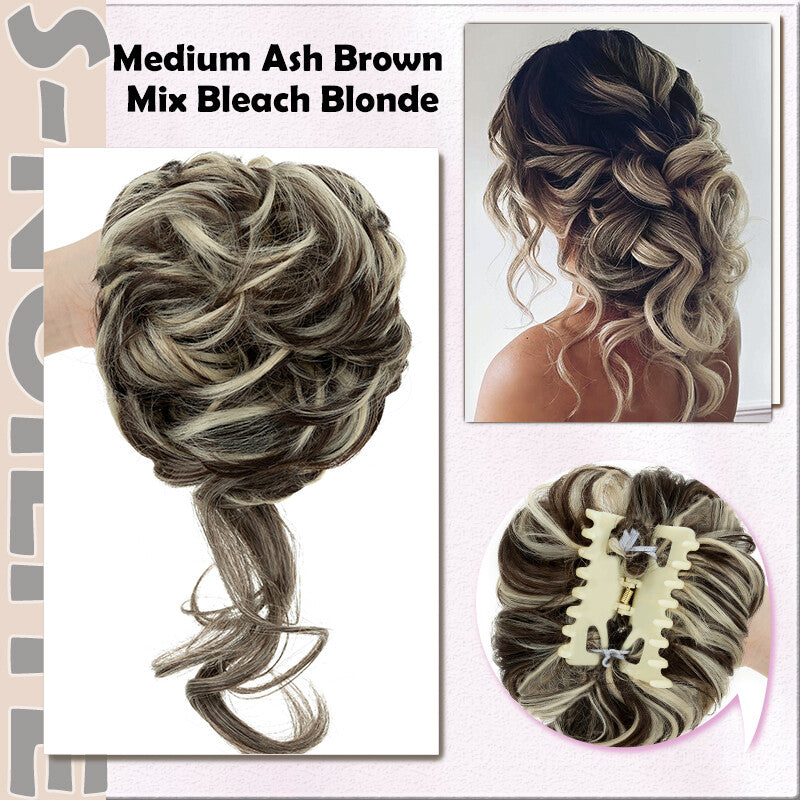 X-Large Thick Curly Claw Chignon Messy Bun Hair Extension Clips - All Colors