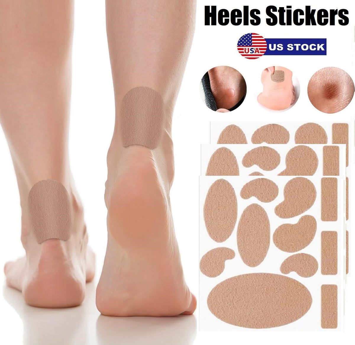 Anti-Wear Heel Blister Pads - Moleskin Adhesive Tape