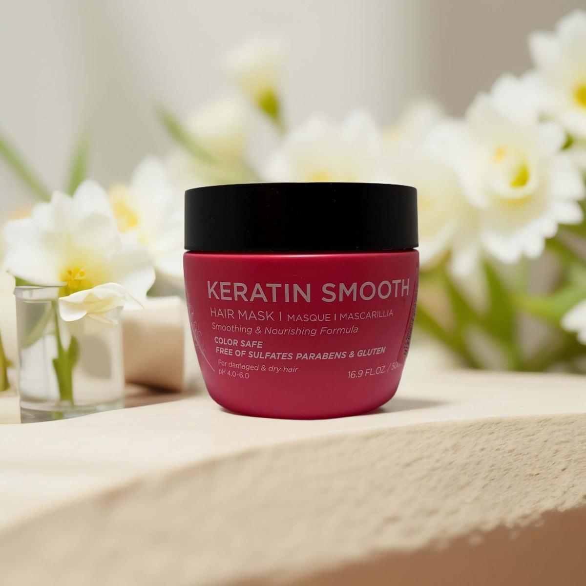Keratin Hair Mask for Frizz Control & Shine - 16.9 fl oz Deep Nourishing Treatment