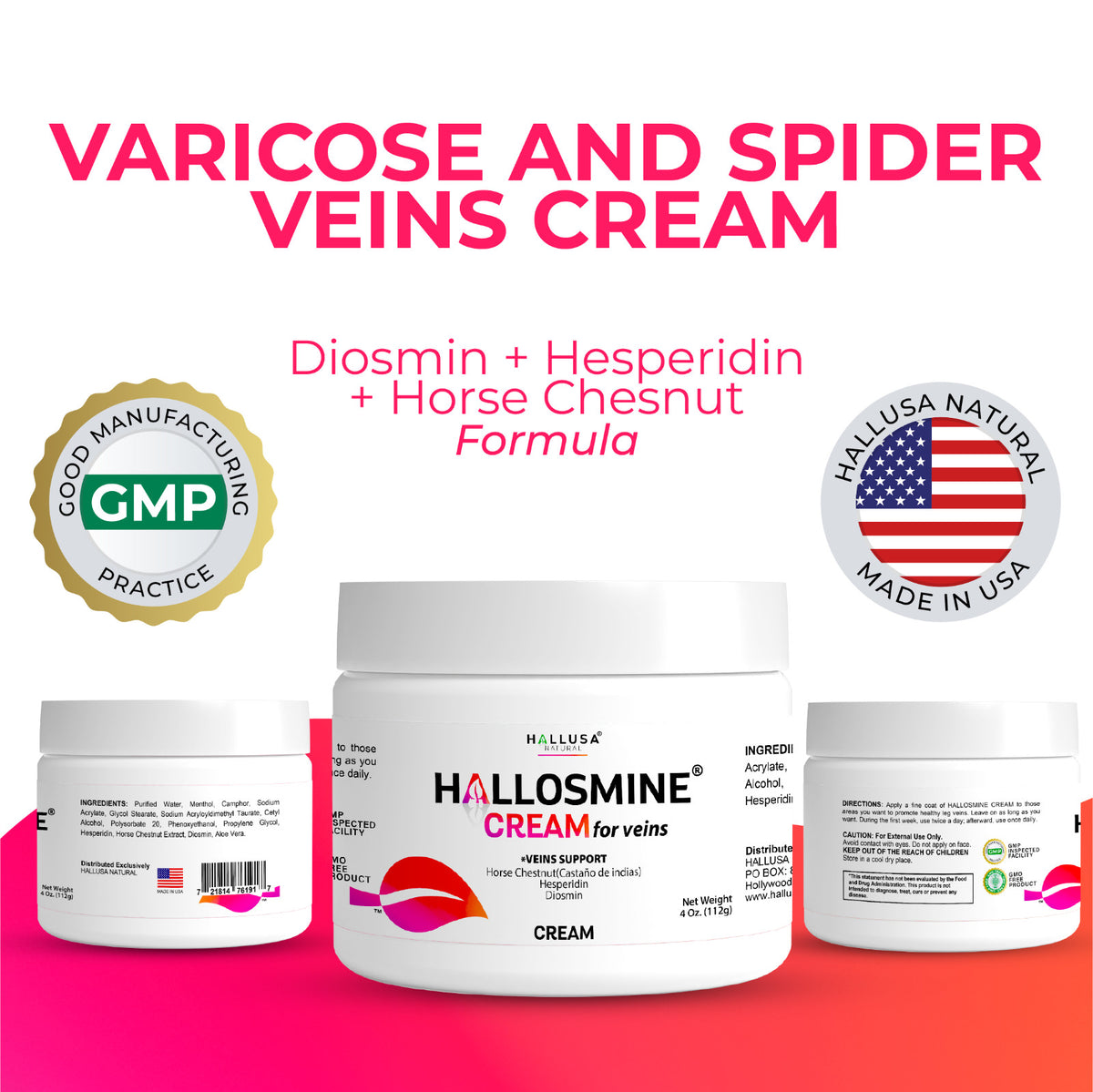 Varicose Veins Treatment Cream Set with Free Diosmin Capsules - 2 Pack