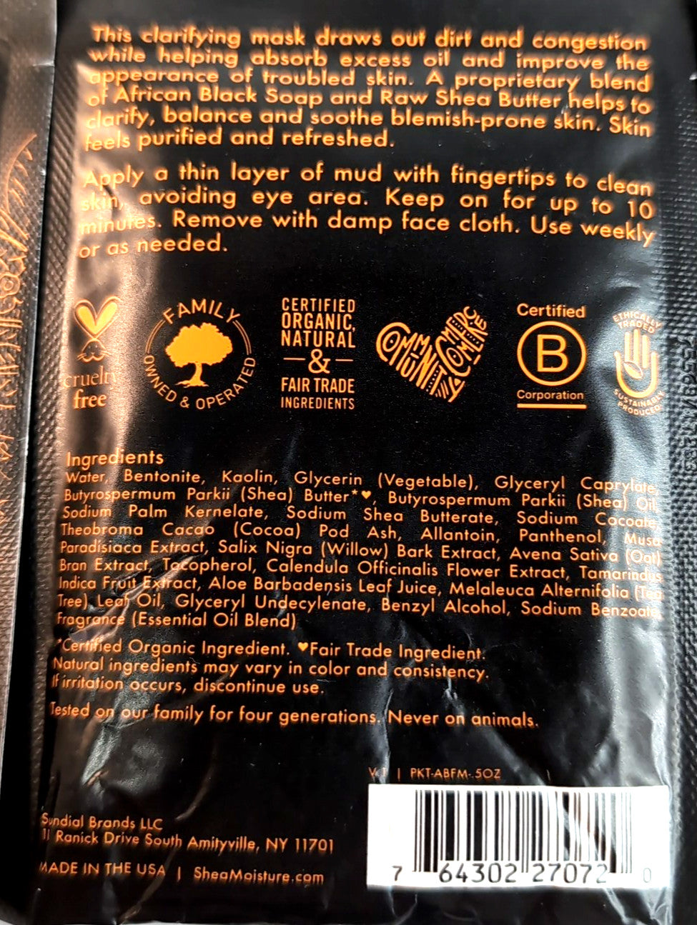 African Black Soap Clarifying Mud Mask Tea Tree Oil