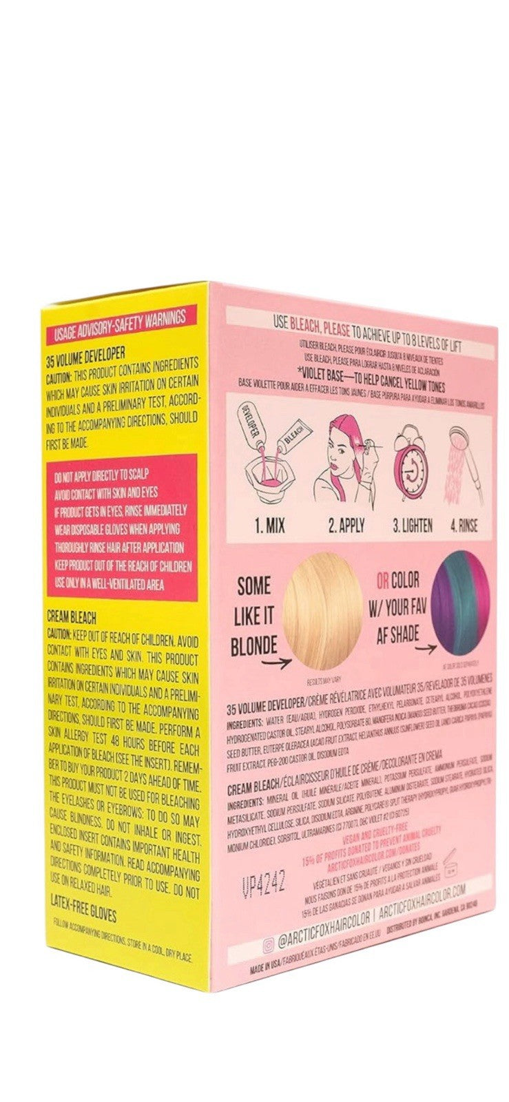 Hair Bleach & Developer Kit - 3 Pack Lightening