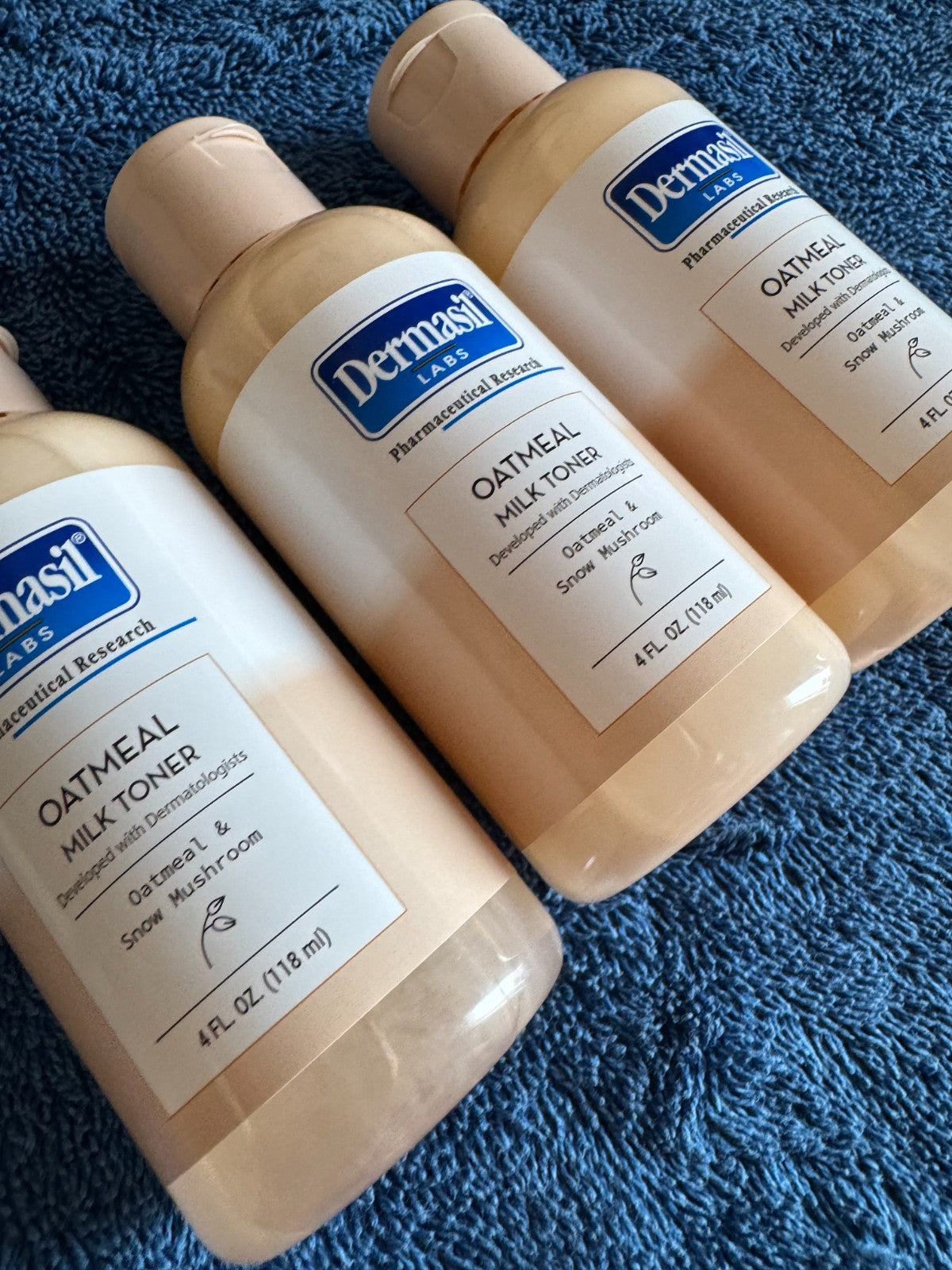 Hydrating Oatmeal & Snow Mushroom Toner - Set of 3, 4 fl oz - Dermasil