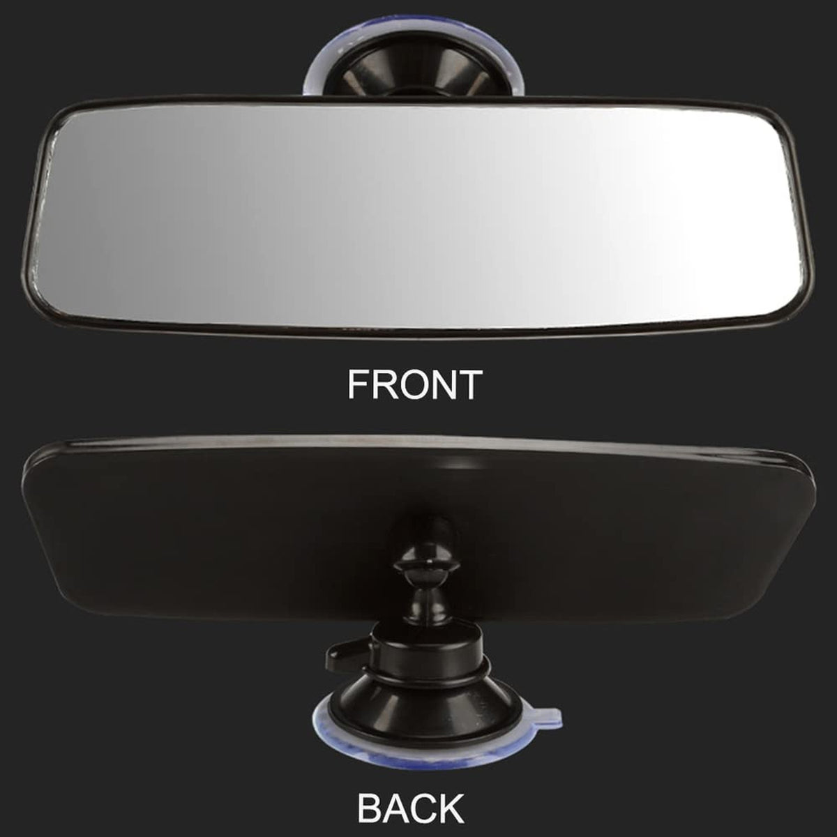Universal Car Rear View Mirror with Suction Cup, Wide Vision, Shockproof