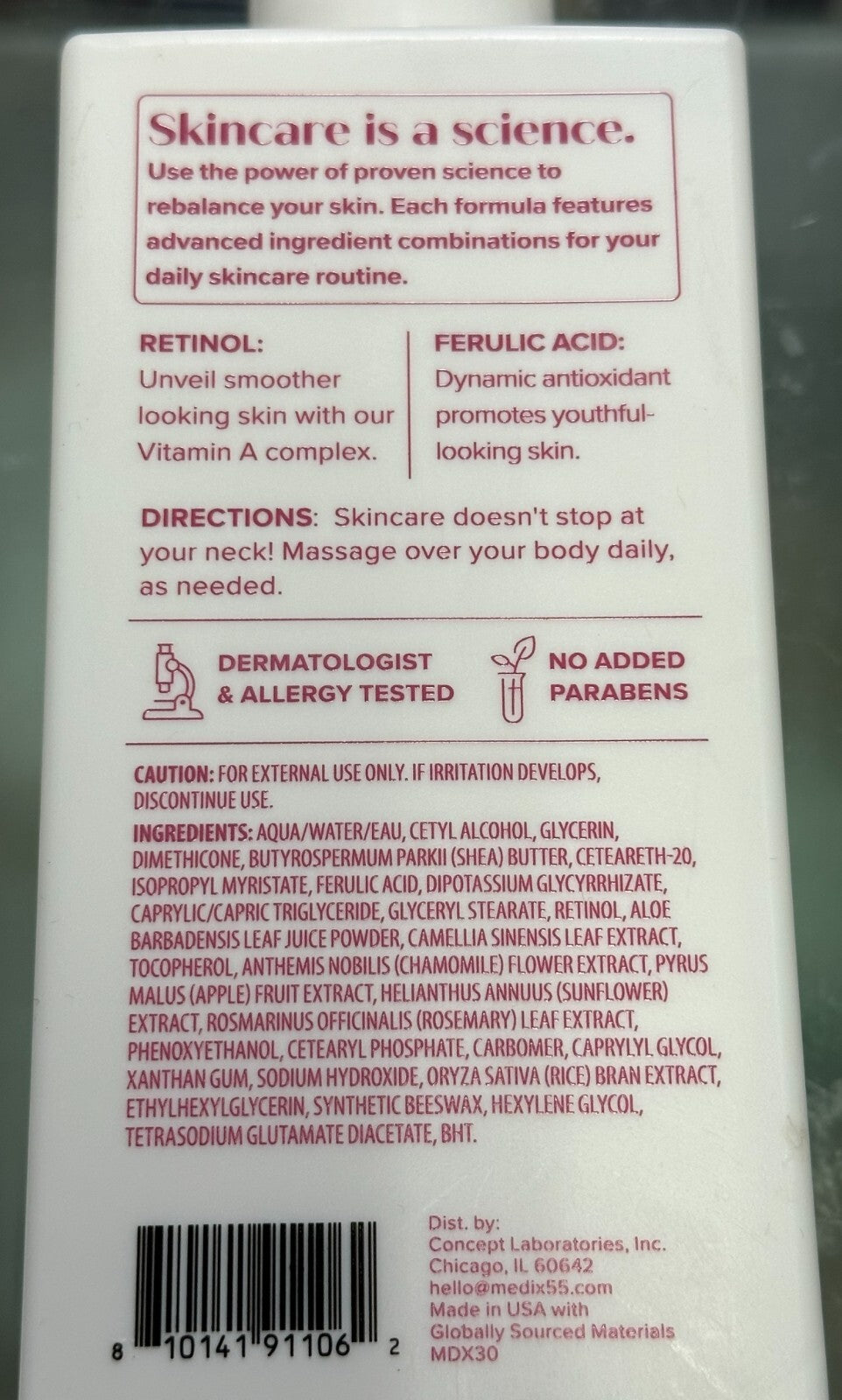 2-Pack Retinol and Ferulic Acid Body Cream - Anti-Aging, Fragrance-Free