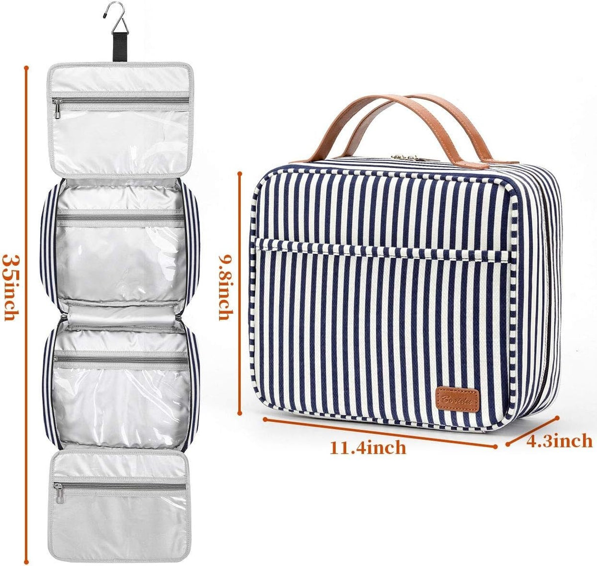 Large Capacity Hanging Travel Toiletry Bag for Women with Waterproof Compartments