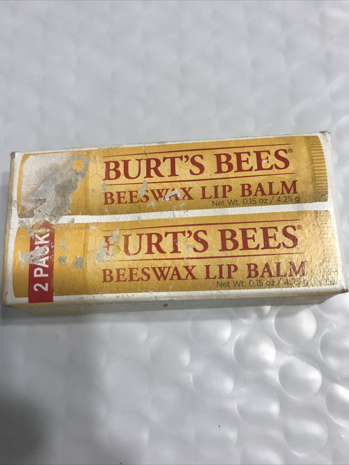 Beeswax Lip Balm Twin Pack with Vitamin E & Peppermint - Sealed Tubes