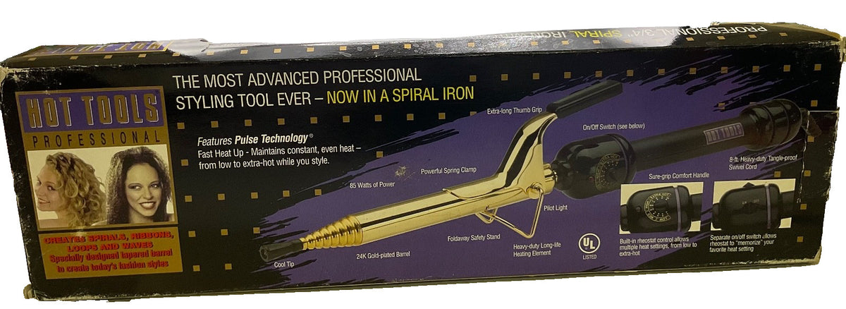 Professional 3/4-Inch Spiral Curling Iron with Multi-Heat Control