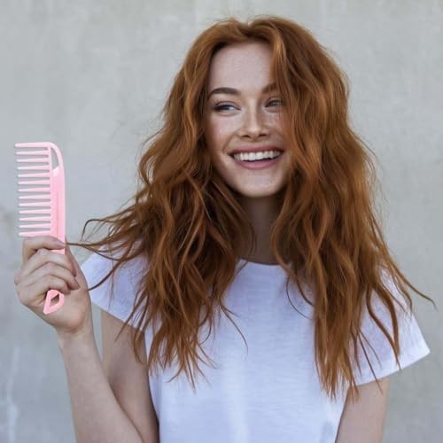 Coconut Infused Wide-Tooth Hair Pick Comb for Detangling & Shine