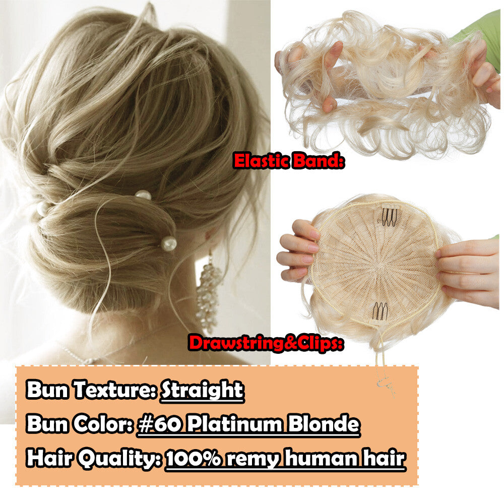 Remy Clip-In Hair Extensions - Messy Bun Hairpiece in Multiple Colors & Styles