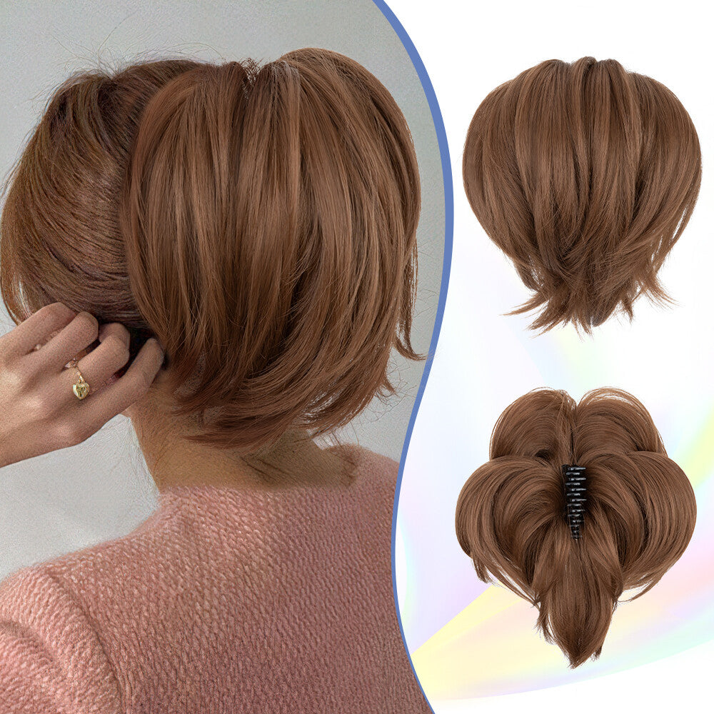 8-inch Short Claw Ponytail Hair Extension Clip for Messy Bun & Ponytail Styles