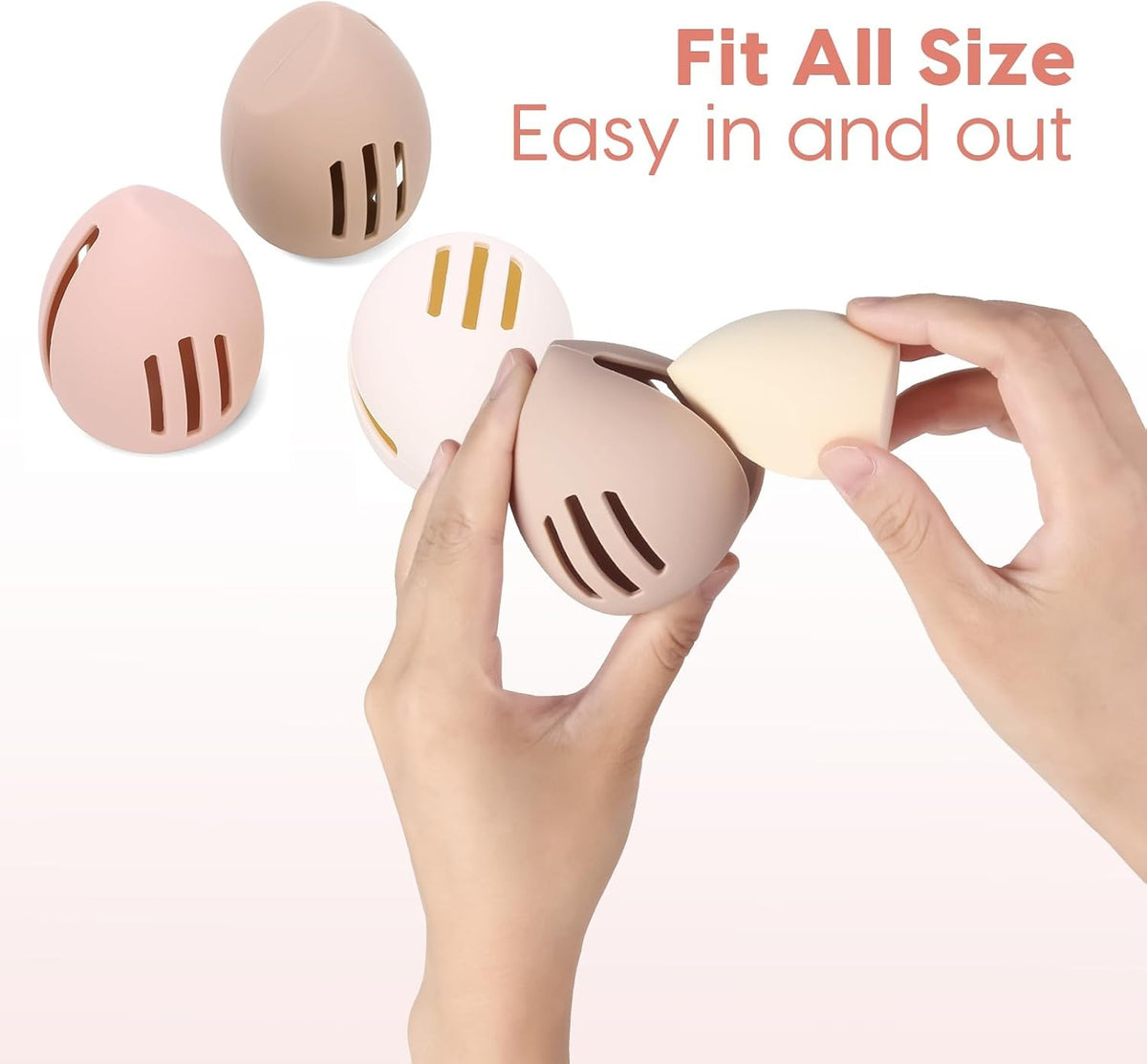 Travel Cosmetic Storage Case for Makeup Sponges - Egg-Shaped Silicone Holder
