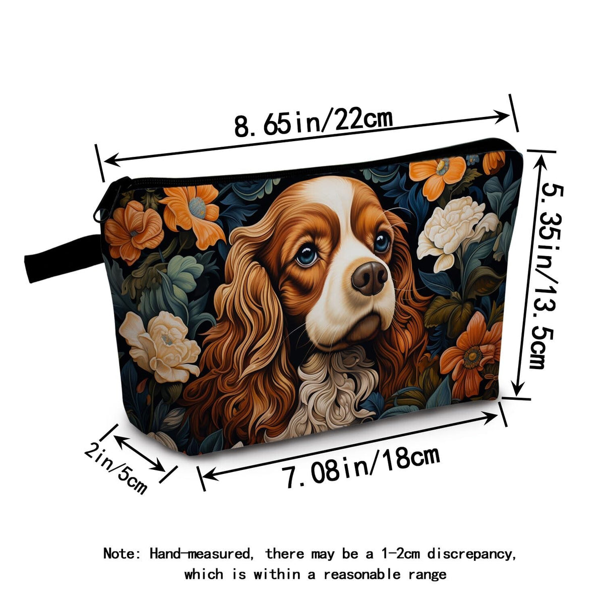 Cavalier King Charles Spaniel Makeup Bag - Travel Cosmetic Organizer