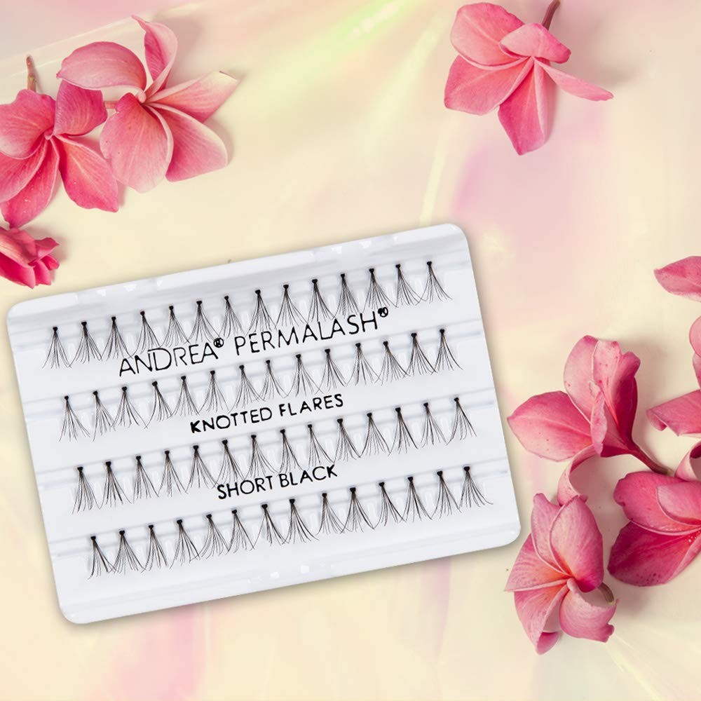 Short Knotted Flares False Eyelashes - Black, Pack of 4, Natural Look