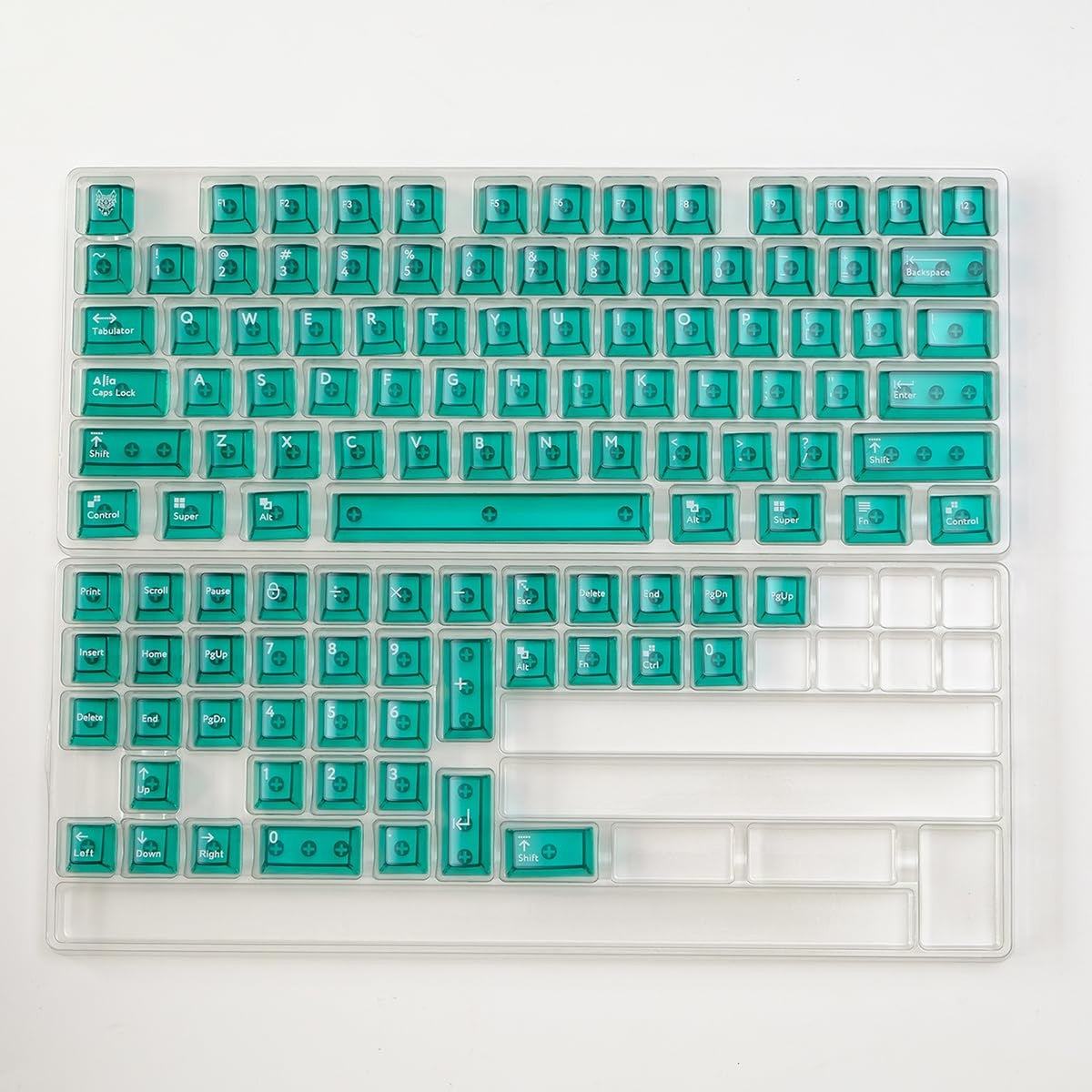Green Transparent Keycap Set for Mechanical Keyboard Cherry Profile 114 Keys