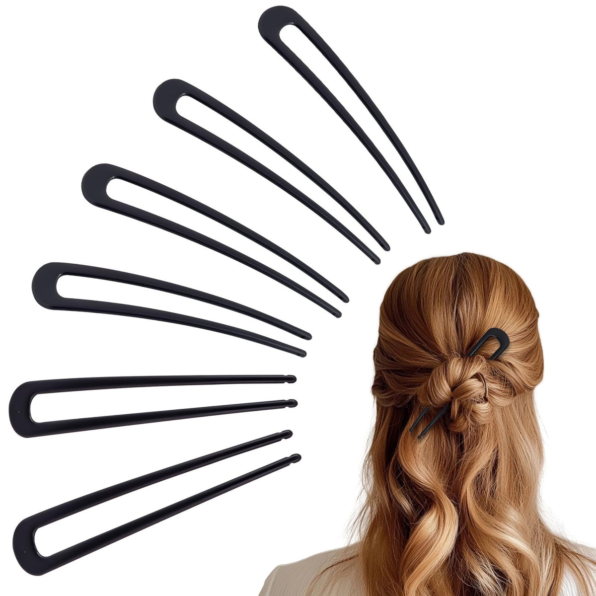 hisial 6Pcs Metal French Hair Pins for Women U 1 Count (Pack of 6),