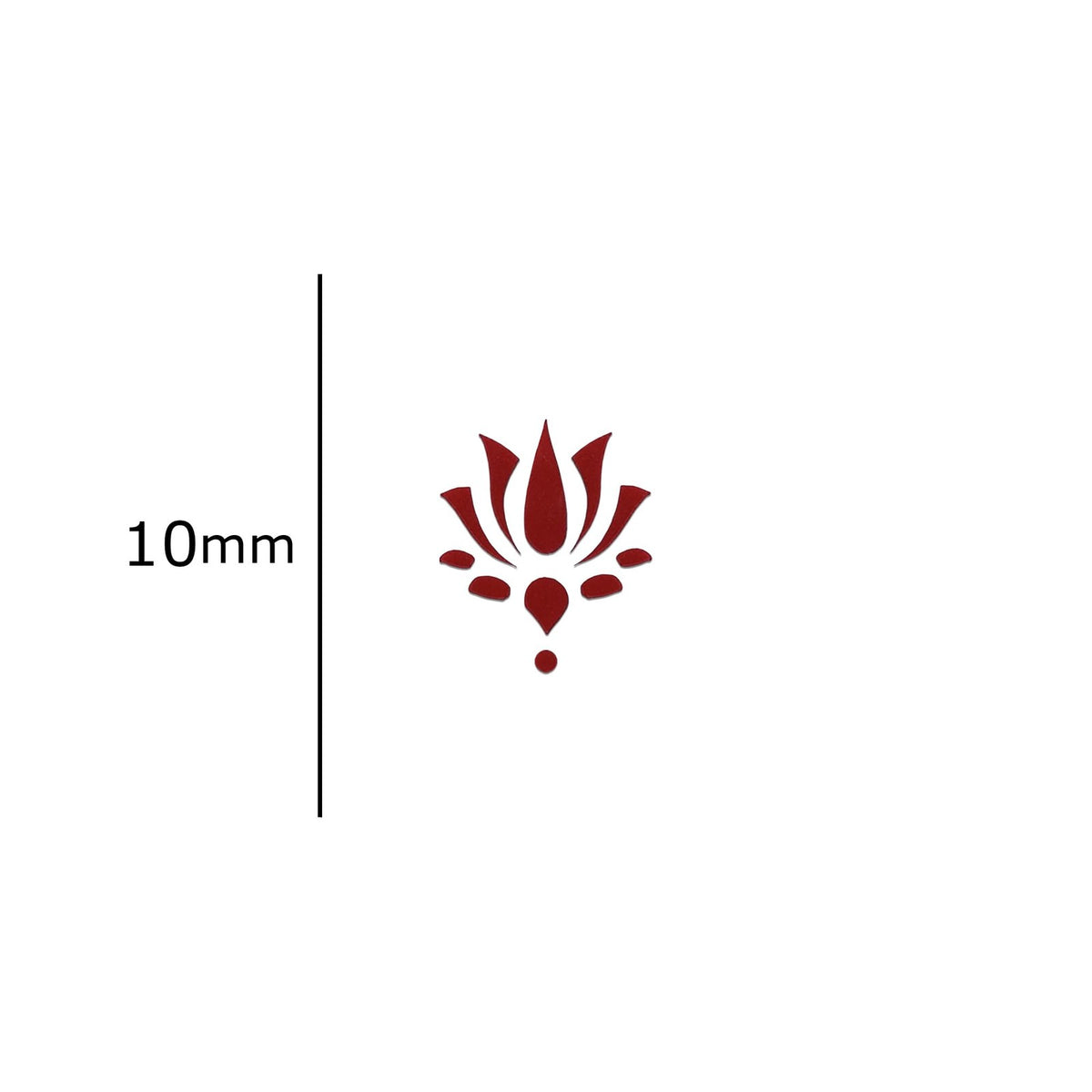 Maroon Lotus Bindi Set - 10mm Festival Forehead Adornments (12 Pack)