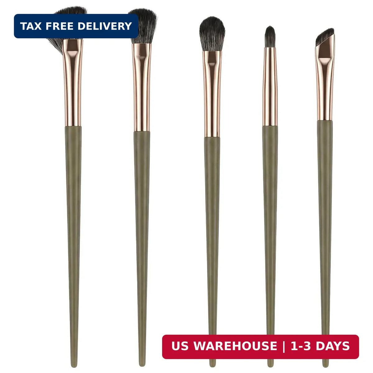 Professional Eye Makeup Brush Set - 5 Pcs Eyeshadow & Eyebrow Brushes