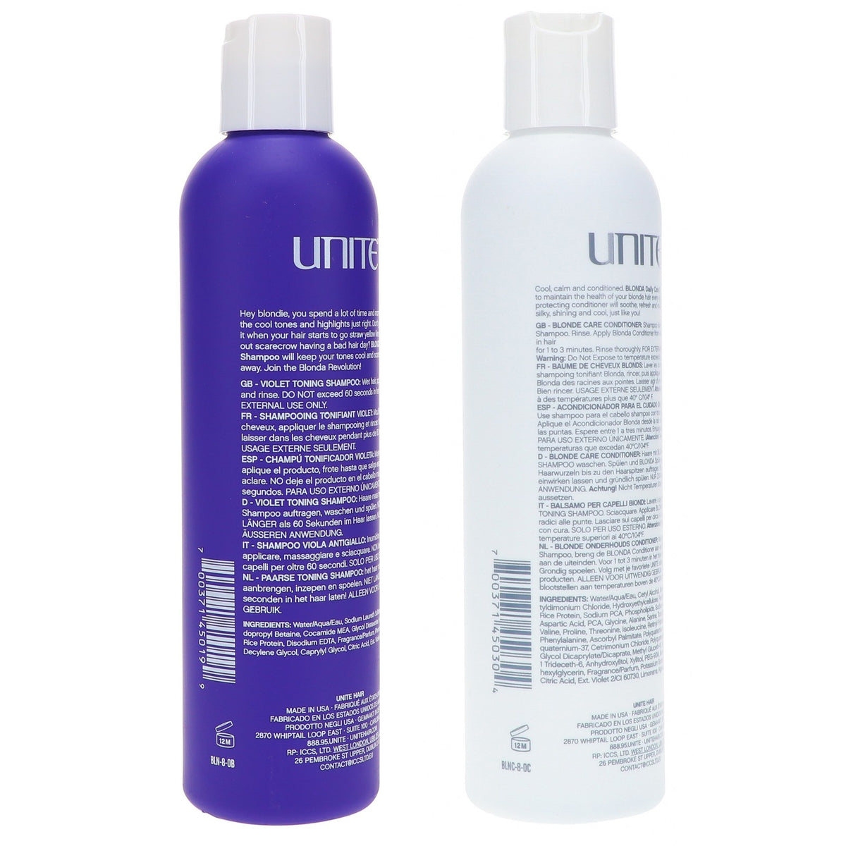 Blonda Hair Shampoo & Conditioner Set for Color-Treated Blonde Hair - 8 oz