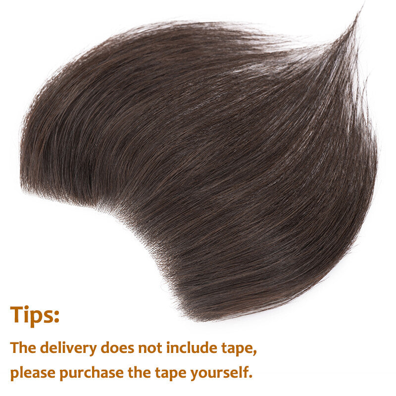 Men's Hairline Toupee Frontal Hairpiece with V-Shape PU Thin Skin Base - Remy Human Hair