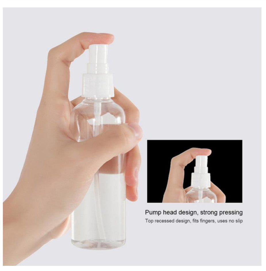 10 Pack 100mL Transparent Plastic Spray Bottles Refillable Mist Sprays