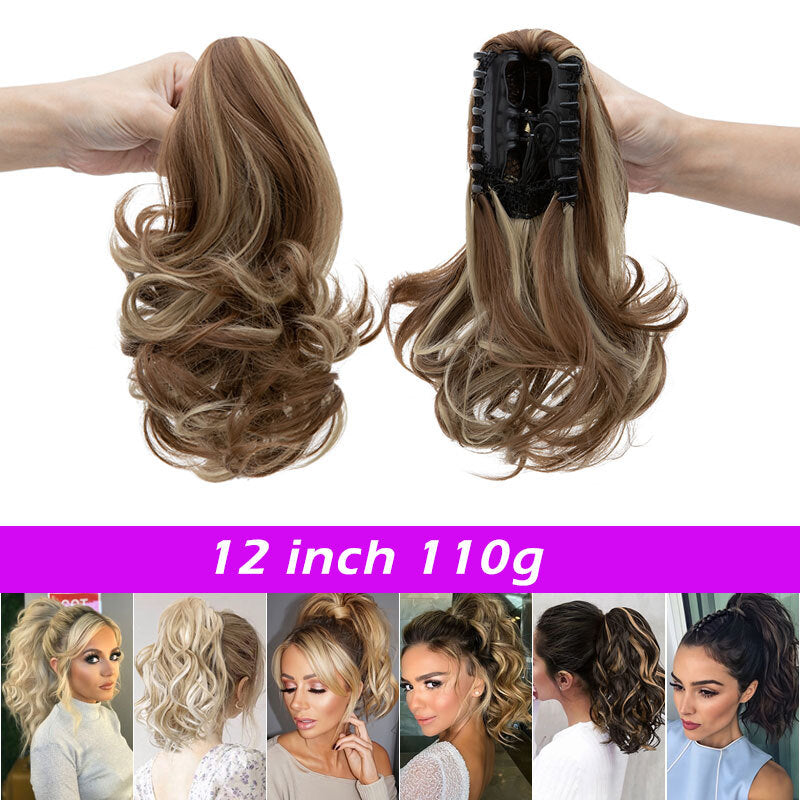 26-Inch Real Human Hair Ponytail Extension with Claw Clip - Thick Hairpiece
